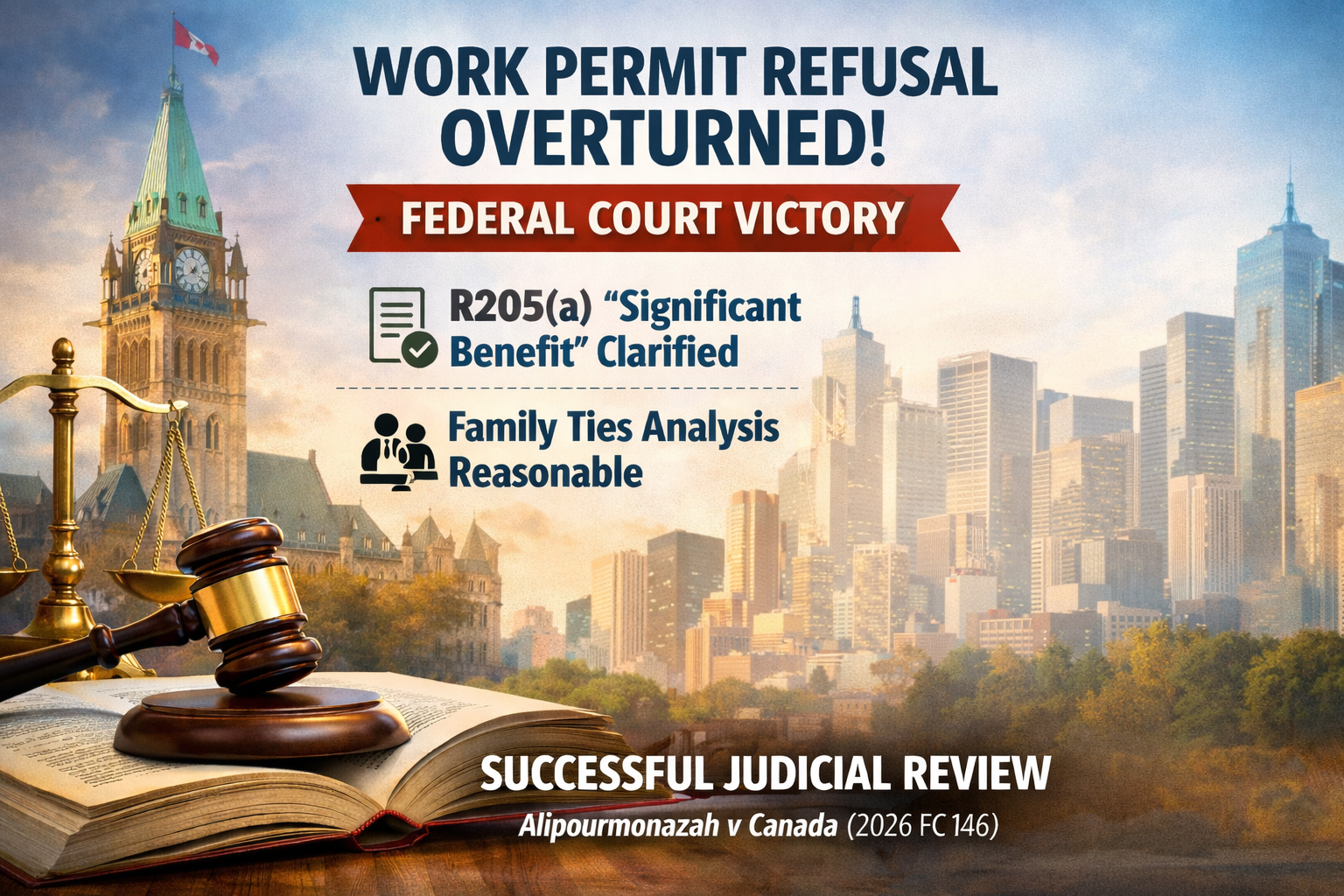 Federal Court overturns R205(a) work permit refusal – significant benefit and family ties clarified (2026 FC 146)